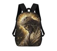 sinyumoney Golden Religious Iconography-2 Mochila Escolar De 17 Pulgadas Para Adolescentes, Con Estampado 3D, Ajustable Y Con Bolsillos, Ideal Para Niños, Niñas Y Estudiantes.