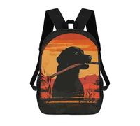 sinyumoney Golden Retriever at Sunset Mochila Escolar Impresa En 3D Mochila Escolar De Moda Para Niños Mochilas Para Niños Estudiantes De Secundaria 17inch