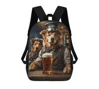 sinyumoney Golden Retriever Beer Dog Mochila Grande Para Portátil Resistente Al Agua Para El Campus, Viajes Al Aire Libre Y Deportes 17inch