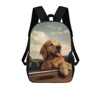 sinyumoney Golden Retriever Cabriolet Mochila Infantil, Mochila Escolar Infantil, Mochilas Escolares Impresas En 3D Para Niños Y Estudiantes Adolescentes 17inch