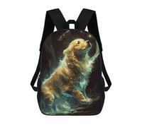 sinyumoney Golden Retriever Dog Magic Mochila Escolar Impresa En 3D Mochila Escolar De Moda Para Niños Mochilas Para Niños Estudiantes De Secundaria 17inch