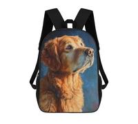 sinyumoney Golden Retriever Dog Painting-2 Mochila Escolar Infantil Impresa En 3D 17inch Mochilas De Moda Para Niños De Primaria Y Secundaria