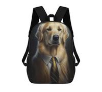 sinyumoney Golden Retriever Dog Suit Mochila Escolar Infantil Impresa En 3D Para Niños, Mochila De Viaje De Alta Capacidad, Bolsas Para Libros, Mochila Escolar Infantil 17inch