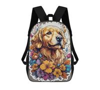 sinyumoney Golden Retriever Flowers Mochilas Escolares Secundarias Informales Para Viajes. Mochilas Escolares Para La Escuela/trabajo/viajes. 17inch