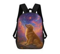 sinyumoney Golden Retriever Gazing at Galaxy Mochila Escolar Infantil Impresa En 3D Para Niños, Mochilas De Viaje, Bolsas Para Libros, Mochila Escolar Infantil 17inch