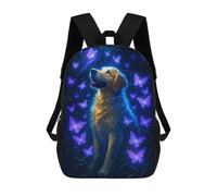 sinyumoney Golden Retriever Ghost with Butterflies Mochilas Para Niños Mochila Escolar Mochila Escolar Impresa En 3D Para Niños Estudiantes De Primaria Y Secundaria 17inch