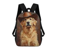 sinyumoney Golden Retriever in Cowboy Hat Mochilas Escolares, De Viaje Y Universitarias Para Hombres, Mujeres Y Adolescentes 17inch