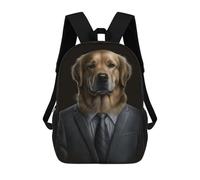 sinyumoney Golden Retriever Mens Suit Mochila Escolar Impresa En 3D Para Niños Y Niñas, Mochila Para Portátil Para Niños/estudiantes/adultos 17inch