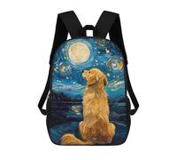 sinyumoney Golden Retriever Moon Mochila Mochila Informal Mochila De Día Para La Escuela, El Trabajo Y Los Viajes 17inch
