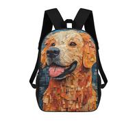 sinyumoney Golden Retriever Mosaic Mochila Escolar Infantil, Mochilas Impresas En 3D, Mochilas Escolares De Moda Para Niños De Primaria Y Secundaria 17inch