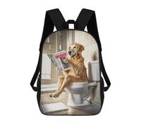 sinyumoney Golden Retriever on Toilet Mochila Escolar Infantil Estampada Para Adultos Y Niños, Mochila De Viaje Para El Día A Día 17inch