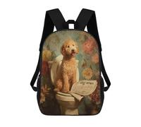 sinyumoney Golden Retriever on Toilet Reading Dog News Mochila Escolar Resistente Al Agua Para Ordenador Portátil Para La Escuela/trabajo/viajes 17inch