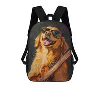 sinyumoney Golden Retriever Playing Guitar-1 Mochila Escolar Grande Resistente Al Agua Para Portátil Para Niñas Y Adolescentes 17inch