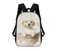 sinyumoney Golden Retriever Puppy Bath Mochila Escolar Para Niños, Mochila Escolar Impresa En 3D Para Estudiantes De Primaria Y Secundaria 17inch