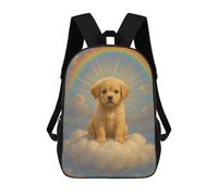 sinyumoney Golden Retriever Puppy on Cloud with Rainbow Mochila Infantil, Mochila Escolar Impresa En 3D, Mochila Para Niños Y Niñas, Mochila Escolar Ajustable Para La Escuela Primaria 17inch
