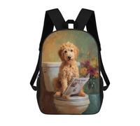 sinyumoney Golden Retriever Reading Dog News Mochilas Para Niños 17inch Mochila Escolar Mochila Escolar Impresa En 3D Para Niños De Primaria Y Secundaria