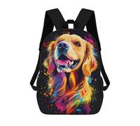 sinyumoney Golden Retriever Splash Art Mochila Infantil Para Niñas Y Niños, Mochila De Día, Escuela Primaria, Perfecta Para La Vuelta Al Cole O Educación Física, Regalos Y Viajes 17inch