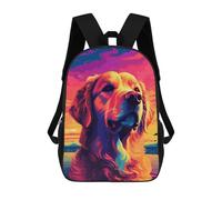 sinyumoney Golden Retriever Sunset Art Mochila Escolar Impresa En 3D Mochilas Informales Para Niños Mochila Escolar Impresa En 3D Para Niños De Primaria Y Secundaria 17inch