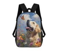 sinyumoney Golden Retriever with Butterfly Mochila Escolar Informal Para El Día A Día, Para La Escuela, El Trabajo Y Los Viajes Para Hombres, Mujeres Y Adolescentes. 17inch
