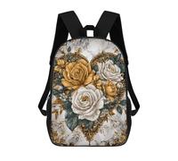 sinyumoney Golden Rose Bouquet Wall Art Mochila Escolar Resistente Al Agua Para Ordenador Portátil: Perfecta Para Viajes, Trabajo Y Uso Diario 17inch