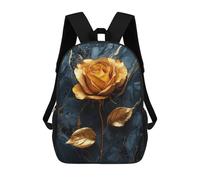 sinyumoney Golden Rose on Marble Mochilas Escolares Mochilas Escolares De Secundaria Mochila Informal Para El Campus Viajes Al Aire Libre Deportes 17inch