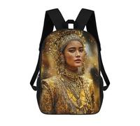 sinyumoney Golden Royal Portrait Mochila Escolar Infantil Impresa En 3D 17inch Mochilas De Moda Para Niños De Primaria Y Secundaria