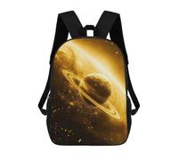 sinyumoney Golden Saturn Mochila Escolar De Moda Para Estudiantes, Adecuada Para Niños Y Niñas, Mochila Informal Para Viajes Al Aire Libre, Esencial Para El Día A Día 17inch
