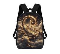sinyumoney Golden Scorpio Rising Mochila Escolar Para Niños Y Niñas, Mochila Informal De Viaje, Mochila De Gran Capacidad Para El Día A Día 17inch