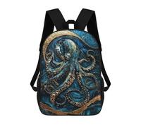sinyumoney Golden Secrets of The Deep Art Mochilas Para Niños Mochilas Escolares Mochila Escolar Para Niños Impresa En 3D Mochilas De Viaje De Moda Para Niños De Primaria Y Secundaria 17inch
