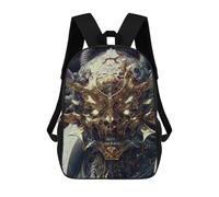 sinyumoney Golden Skull Artwork Mochila Escolar De Moda Para Estudiantes, Adecuada Para Niños Y Niñas, Mochila Informal Para Viajes Al Aire Libre, Esencial Para El Día A Día 17inch