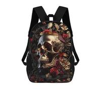 sinyumoney Golden Skull Mochila Escolar, Mochila Infantil Para Niños Y Adolescentes, Regalos, Mochilas De Día Con Impresión 3D, Mochila Escolar, Mochila Para Libros 17inch