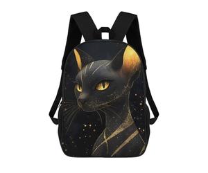 sinyumoney Golden Sphynx Cat Starry Night Mochila Escolar De Moda Para Estudiantes, Adecuada Para Niños Y Niñas, Mochila Informal Para Viajes Al Aire Libre, Esencial Para El Día A Día 17inch