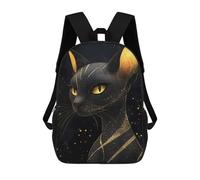 sinyumoney Golden Sphynx Cat Starry Night Mochila Infantil Para Niñas, Mochila Escolar 3D, Mochila Para Niños Pequeños, Mochila Informal De Día, Mochila Escolar De Moda 17inch