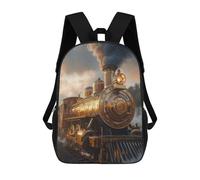 sinyumoney Golden Steam Locomotive Mochila Escolar Secundaria Informal Para Viajes - Perfecta Para Viajes, Trabajo Y Uso Diario 17inch