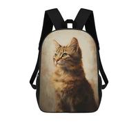 sinyumoney Golden Tabby Cat Portrait -1 Mochilas Infantiles Mochila Escolar Impresa En 3D Para Niños Mochilas De Viaje Bolsas Para Libros Para Niños 17inch Mochila Escolar