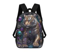 sinyumoney Golden Technology Tiger Mochilas Para Niños Mochila Escolar De Moda Mochila Escolar Impresa En 3D Para Niños Estudiantes De Primaria Y Secundaria 17inch