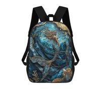 sinyumoney Golden Tide Siren Mochila Infantil, Mochila Escolar Infantil, Mochilas Escolares Impresas En 3D Para Niños Y Estudiantes Adolescentes 17inch