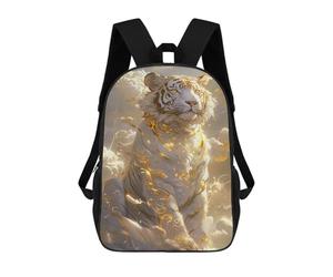 sinyumoney Golden Tiger Fantasy Artwork Mochila Escolar Grande Para Niños, Niñas, Adolescentes, Hombres Y Mujeres 17inch