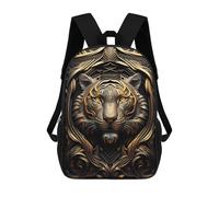 sinyumoney Golden Tiger Portrait-1 Mochila Escolar Para Niñas Y Niños, Mochilas De Gran Capacidad, Mochilas Ligeras Para Niños Y Estudiantes 17inch
