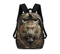 sinyumoney Golden Tiger Portrait-4 Mochilas Escolares Impresas En 3D, Mochila Escolar Informal Para Niños, Mochila Escolar De Moda Para Estudiantes De Secundaria 17inch