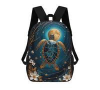 sinyumoney Golden Turtle Kintsugi Moon Mochila Escolar Infantil Con Impresión 3D, Mochila Escolar Informal Para Niños De Primaria Y Secundaria 17inch