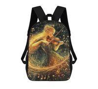 sinyumoney Golden Violinist Mochilas Escolares Mochila Escolar Ligera Mochila De Día Mochila Para Libros Para La Universidad Para Hombres/mujeres 17inch