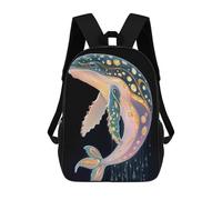 sinyumoney Golden Whale Art Animal Mochila Escolar Para Niñas Mochila Impermeable Mochila Informal De Día Mochila Ligera Para Niño Y Niña Mochila Escolar 17inch