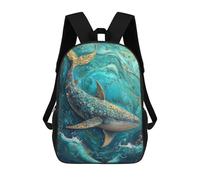 sinyumoney Golden Whale Painting Mochila Escolar Mochila Para Niñas Y Niños Mochilas De Gran Capacidad Mochilas Ligeras Para Niños Y Estudiantes 17inch