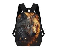 sinyumoney Golden White Wolf Mochila Escolar Para Niños De 17 Pulgadas, Mochila Informal De Viaje Para Niños Y Niñas, Mochila De Gran Capacidad Para El Día A Día 17inch