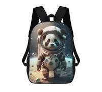 Sinyumoney Golden White Wolf Mochila Escolar Para Niños Impreso En 3D, Ideal Para Viajes Y Lecturas, Para Niños Y Estudiantes De Primaria, Astronaut Space Panda Bear, 17"