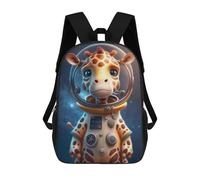 Sinyumoney Golden White Wolf Mochila Escolar Para Niños Impreso En 3D, Ideal Para Viajes Y Lecturas, Para Niños Y Estudiantes De Primaria, Astronaut Space Giraffe, 17"