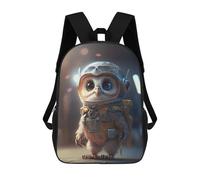 Sinyumoney Golden White Wolf Mochila Escolar Para Niños Impreso En 3D, Ideal Para Viajes Y Lecturas, Para Niños Y Estudiantes De Primaria, Astronaut Space Owl, 17"