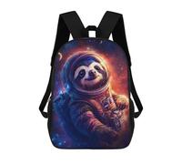 Sinyumoney Golden White Wolf Mochila Escolar Para Niños Impreso En 3D, Ideal Para Viajes Y Lecturas, Para Niños Y Estudiantes De Primaria, Space Explorer Sloth, 17"