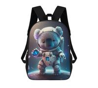 Sinyumoney Golden White Wolf Mochila Escolar Para Niños Impreso En 3D, Ideal Para Viajes Y Lecturas, Para Niños Y Estudiantes De Primaria, Astronaut Space Koala Bear, 17"